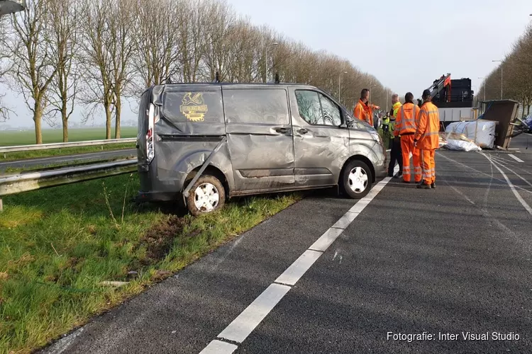 Aanhanger geschaard op A7