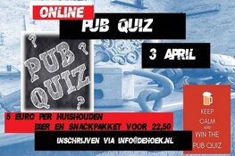 Tweede editie Online Pub Quiz van De Hoek op 3 april
