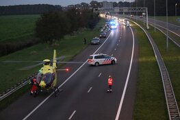 Traumaheli op snelweg A7: motorrijder naar ziekenhuis