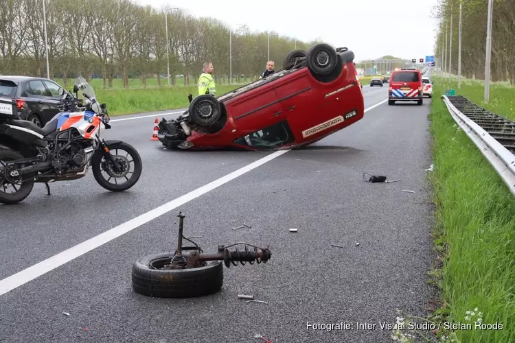 Bestuurder gewond bij ongeval op de A7 ter hoogte van Middenbeemster