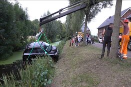 Geparkeerde auto belandt in sloot