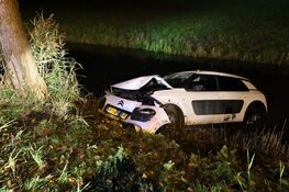 Auto tegen boom en in sloot in Noordbeemster, bestuurder gewond