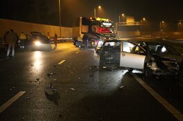 Ongeluk met vier auto's op A7 bij Purmerend