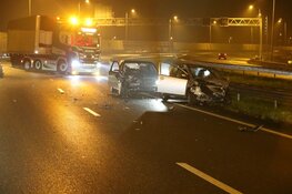 Ongeluk met vier auto's op A7 bij Purmerend