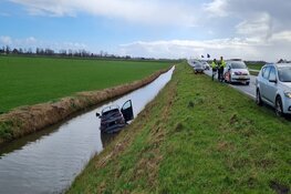 Auto raakt te water in de Purmer