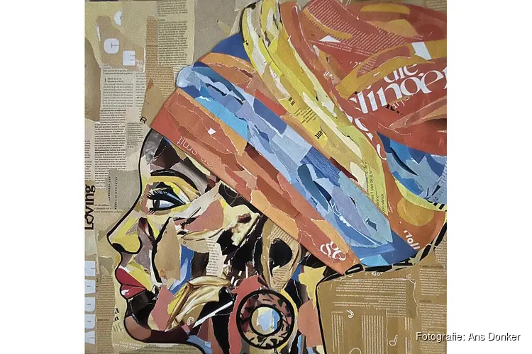 Collages van kleurrijke vrouwen bij de VVV