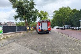 Brandweer op bouwplaats in Purmerend vanwege stormschade