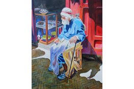 De mens in kleur door schilder Peter van der Linden te zien bij de VVV