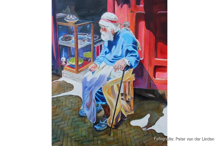De mens in kleur door schilder Peter van der Linden te zien bij de VVV