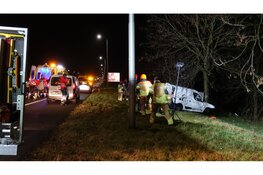 Bestelbus botst tegen boom op A7, bestuurder gewond