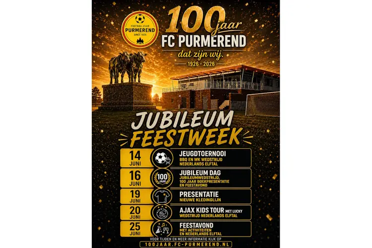 Voetbalclub FC Purmerend bestaat dit jaar maar liefst 100 jaar