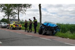 Automobiliste botst tegen bomen en lantaarnpaal in Westbeemster