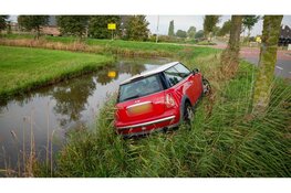 Auto raakt van de weg op Oosthuizerweg in Noordbeemster