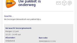 Let op: nep-mail van PostNL in omloop