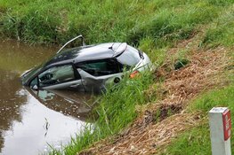 Auto te water na botsing in Middenbeemster