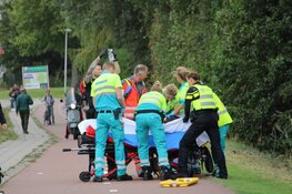 Fietser ten val: traumaheli ter plekke